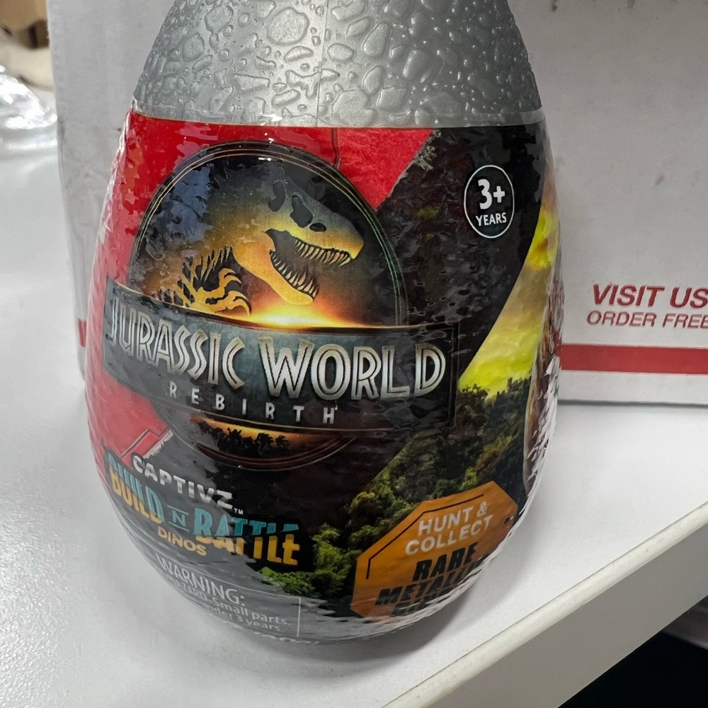 Rebirth Dino Egg Toy - Red and Gray